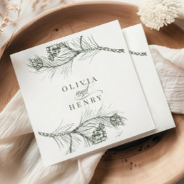 Guardanapo De Papel Casamento de Woodland Ramo Russo Elegante