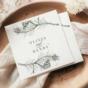 Guardanapo De Papel Casamento de Woodland Ramo Russo Elegante