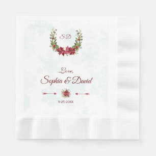 Guardanapo De Papel Casamento de Wreath de inverno Chic Berries Bullfi