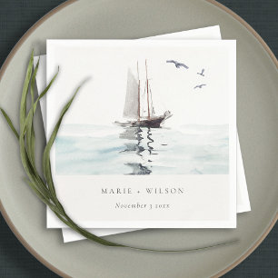 Guardanapo De Papel Casamento de Yacht Navegante Náutico Elegante