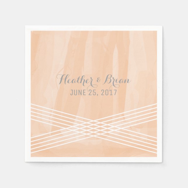 Guardanapo De Papel Casamento Deco Laranja Watercolor (Frente)