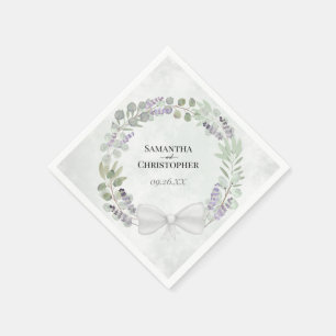 Guardanapo De Papel Casamento Diagonal Eucalipto e Lavanda