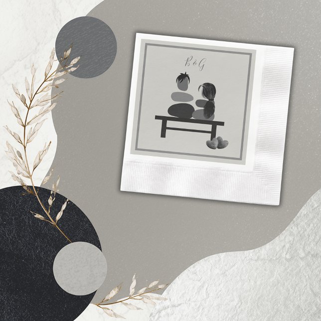 Guardanapo De Papel Casamento do Eternal Stone casal Boho (Criador carregado)