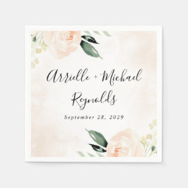 Guardanapo De Papel Casamento do Jardim de Champanhe Floral Elegante B