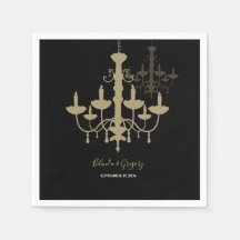 Casamento Dourado Chandelier Negro