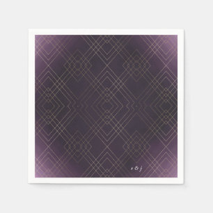 Guardanapo De Papel Casamento Dourado com Diamond Geo Deco da Elegânc