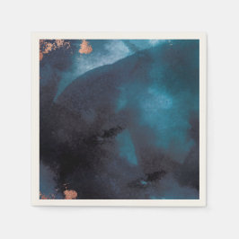 Guardanapo De Papel Casamento Dourado com Rosa Azul-Marinho Azul