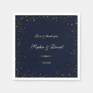 Guardanapo De Papel Casamento Dourado com Starry Night Whimsical