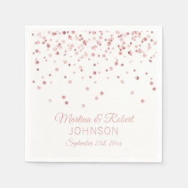 Guardanapo De Papel Casamento Dourado de Confetti Rosa Branca Elegante