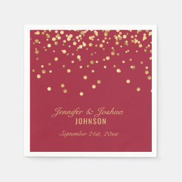 Guardanapo De Papel Casamento Dourado de Confetti Vivid BURGUNDY Perso