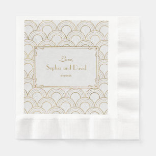Guardanapo De Papel Casamento Dourado do Excelente Branco Gatsby Art D
