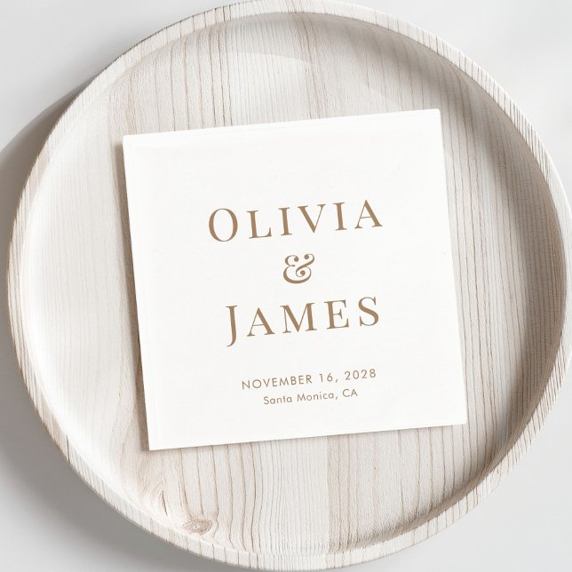 Guardanapo De Papel Casamento Dourado do Monograma de Noiva Elegante (Criador carregado)