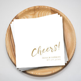 Guardanapo De Papel Casamento Dourado e Branco personalizado Napkins -