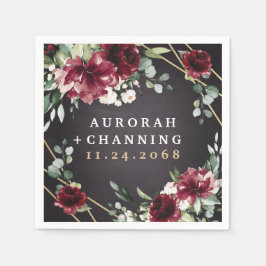 Guardanapo De Papel Casamento Dourado e negro borrado