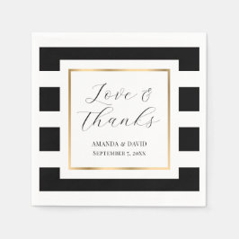 Guardanapo De Papel Casamento Dourado e negro elegante