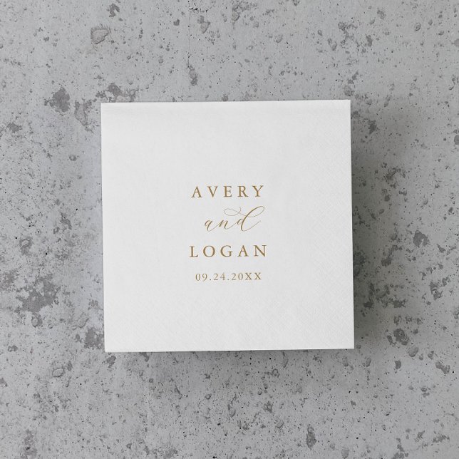 Guardanapo De Papel Casamento Dourado Elegante Napkins (Criador carregado)