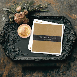 Guardanapo De Papel Casamento Dourado entre Rosas Negros e Raven Preto