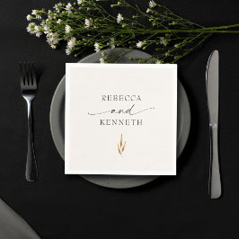 Guardanapo De Papel Casamento Dourado Floral Minimalista Luxurioso