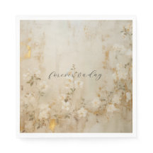 Casamento Dourado Floral Romântico de Creme Branco