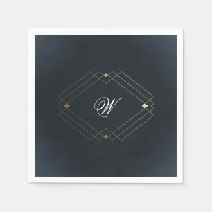 Guardanapo De Papel Casamento Dourado Geométrico Moderno de Marinho S