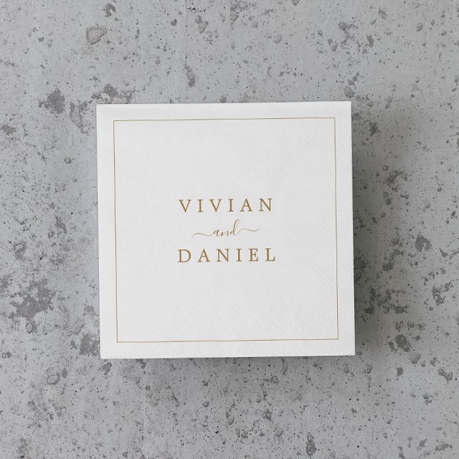 Guardanapo De Papel Casamento Dourado minimalista (Criador carregado)