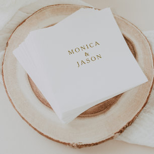 Guardanapo De Papel Casamento Dourado Minimalista Clássico Napkins