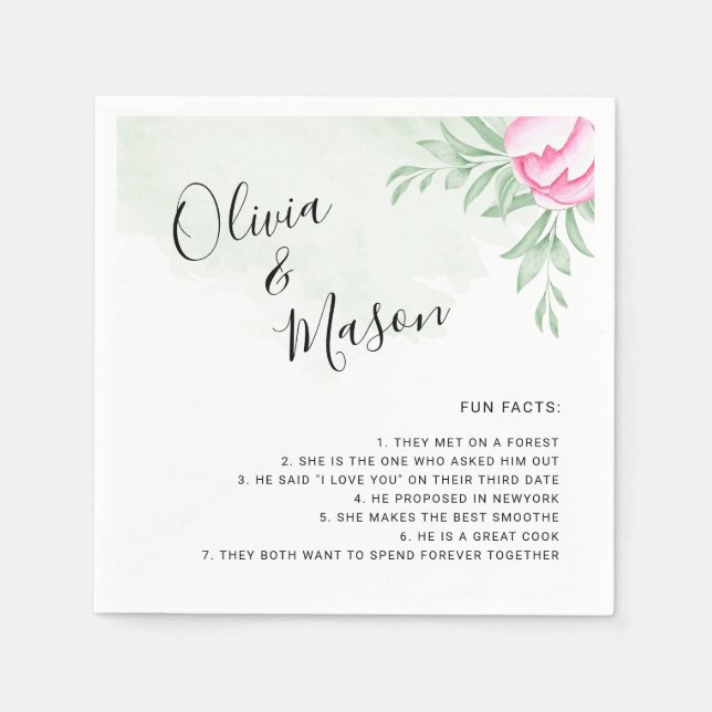 Guardanapo De Papel Casamento Dourado Mínimo e Simples Elegante Verde  (Frente)