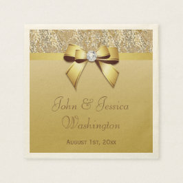 Guardanapo De Papel Casamento Dourado personalizado