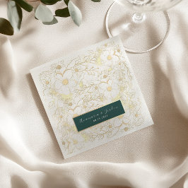 Guardanapo De Papel Casamento Dourado Personalizado Napkins