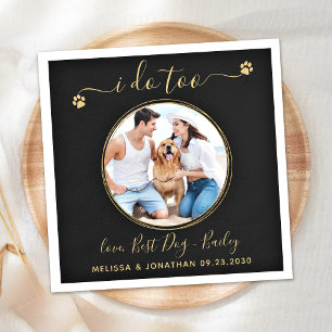 Guardanapo De Papel Casamento Dourado Preto Eu Faço Foto Personalizada