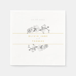 Guardanapo De Papel Casamento Dourado Romântico sofisticado e elegante