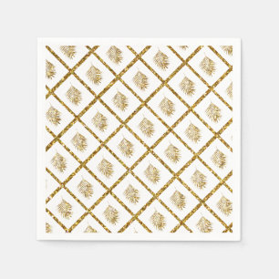 Guardanapo De Papel Casamento Dourado Tropical de Palma da Glittery Le