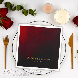 Guardanapo De Papel Casamento Dourado Vermelho Negro Elegante