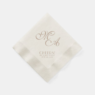 Guardanapo De Papel Casamento Ecru CHEERS! Napkin Padrão