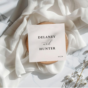Guardanapo De Papel Casamento editável minimalista de script elegante