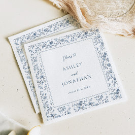 Guardanapo De Papel Casamento Elegante Azul Chinoiserie