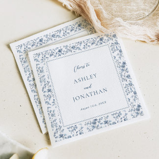 Guardanapo De Papel Casamento Elegante Azul Chinoiserie