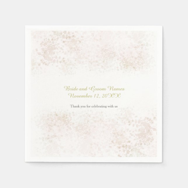 Guardanapo De Papel Casamento Elegante Blush Flush (Frente)