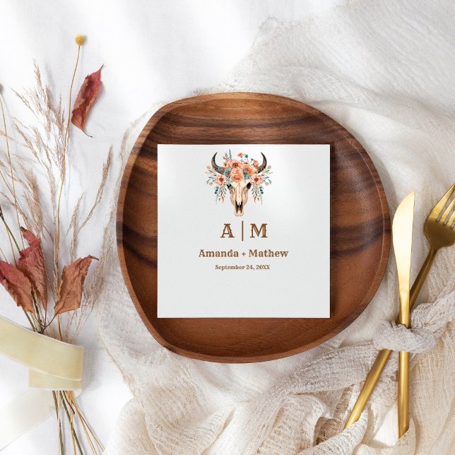 Guardanapo De Papel Casamento Elegante Boho Western Cowboy (Criador carregado)