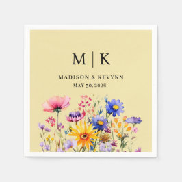 Guardanapo De Papel Casamento Elegante Boho Wildflower