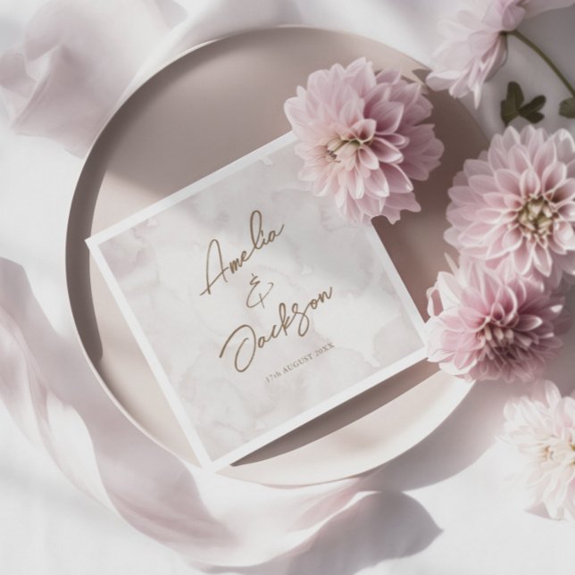 Guardanapo De Papel Casamento Elegante com Aquarela (Criador carregado)