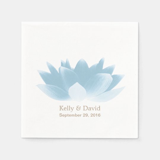 Guardanapo De Papel Casamento Elegante Da Flor De Lotus Azul Zazzle Portugal