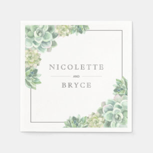 Guardanapo De Papel Casamento Elegante De Aquarela Botânica