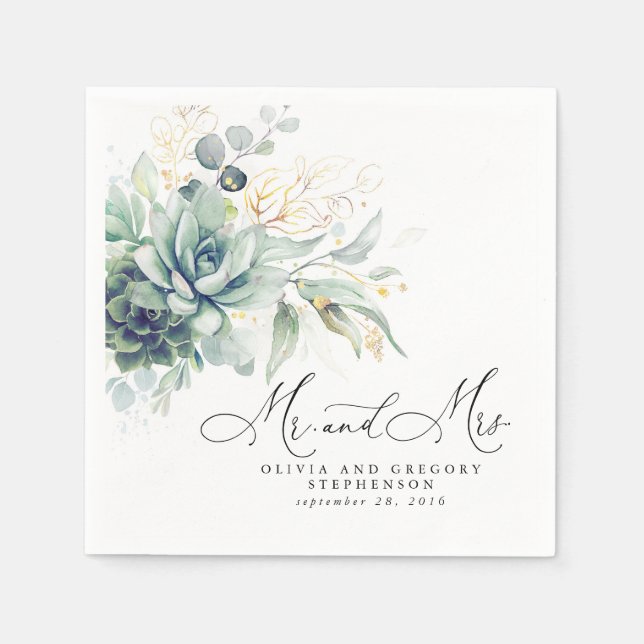 Guardanapo De Papel Casamento Elegante de Boho Dourado (Frente)