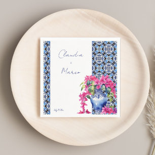 Guardanapo De Papel Casamento elegante de Bougainvillea, Azulejos fran