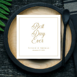 Guardanapo De Papel Casamento Elegante De Destaque Já Dourado No Melho