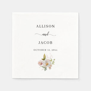 Guardanapo De Papel Casamento Elegante de Flor Selvagem