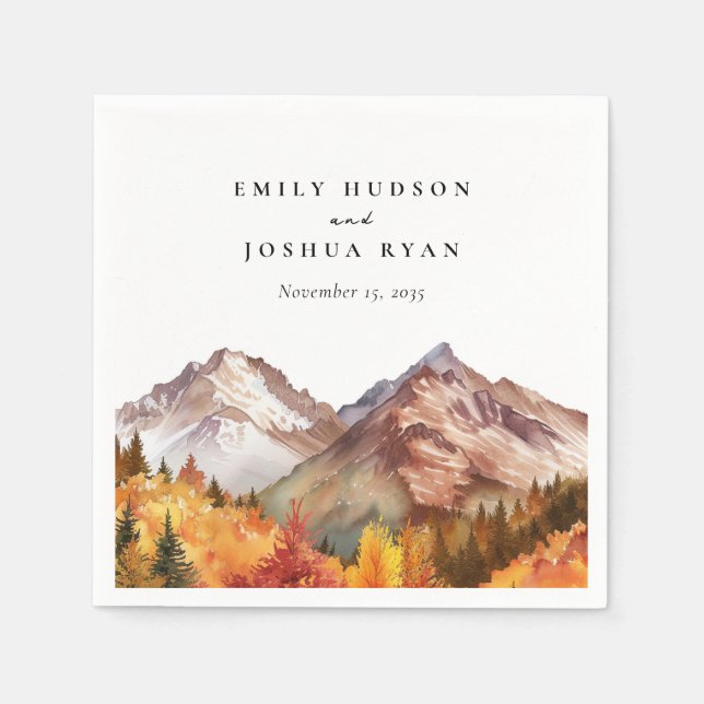 Guardanapo De Papel Casamento Elegante de outono (Frente)