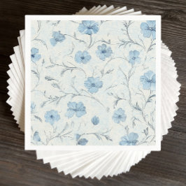 Guardanapo De Papel Casamento Elegante Do Jardim Azul Floral Dusty