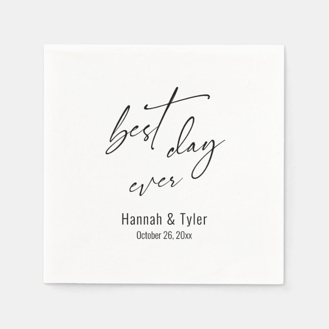 Guardanapo De Papel Casamento elegante do Melhor Dia de Todos (Frente)